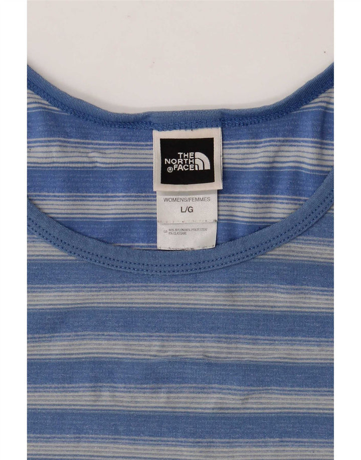 T-shirt damski The North Face UK 16, duży, niebieski, poliestrowy w paski