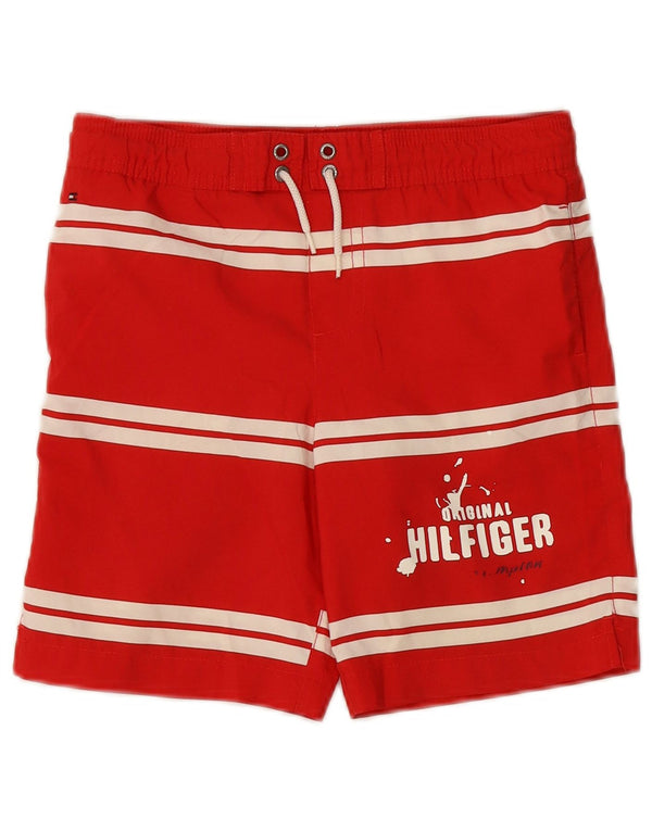 Chłopięce spodenki kąpielowe Tommy Hilfiger z grafiką 5-6 lat w czerwone paski