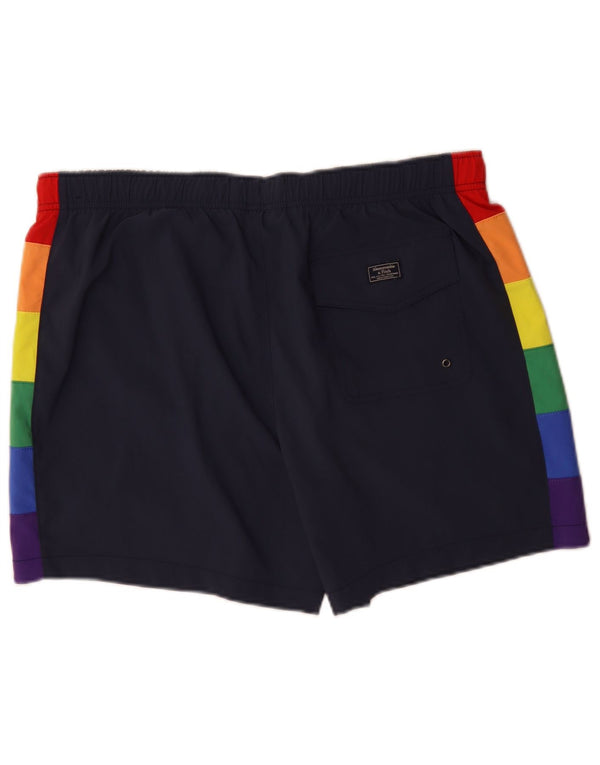 Męskie spodenki kąpielowe Abercrombie & Fitch XL, niebieskie, sportowe z blokami kolorów