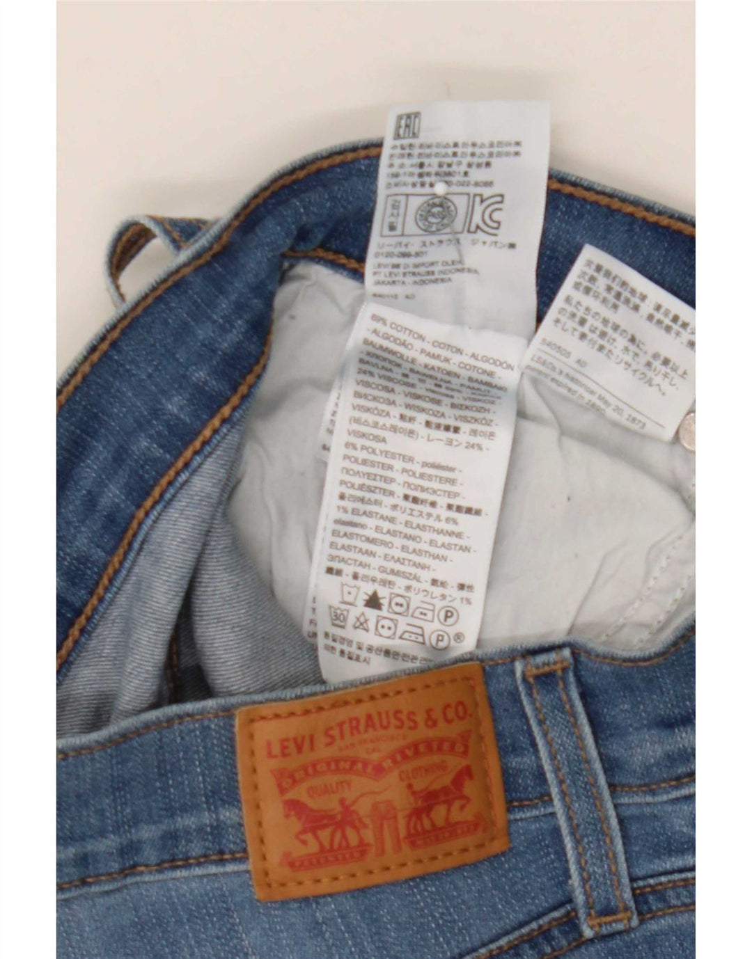 Damskie spodenki jeansowe Levi's W26 Small, niebieskie, bawełniane