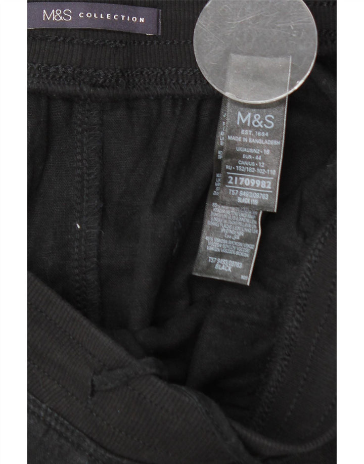 MARKS & SPENCER Damska spódnica mini UK 16 duża W34 czarna lniana
