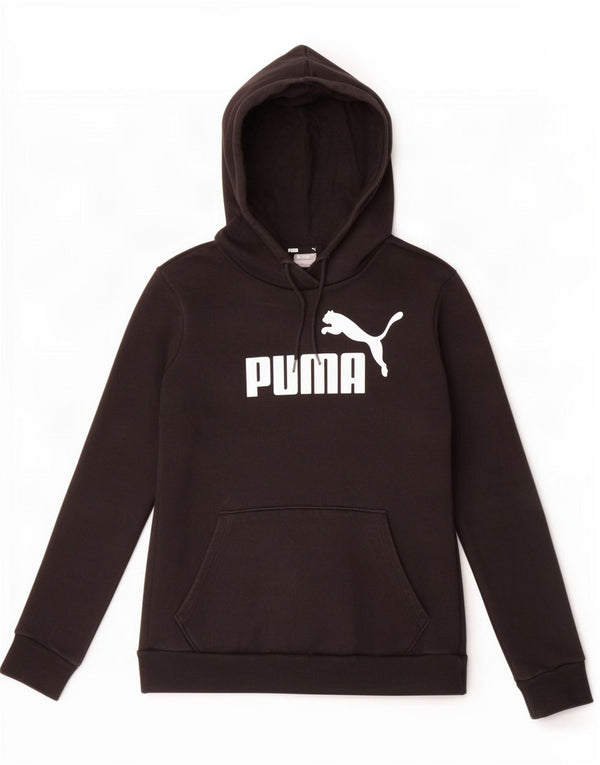 Damska bluza z kapturem Puma z grafiką UK 6 XS, czarna bawełna