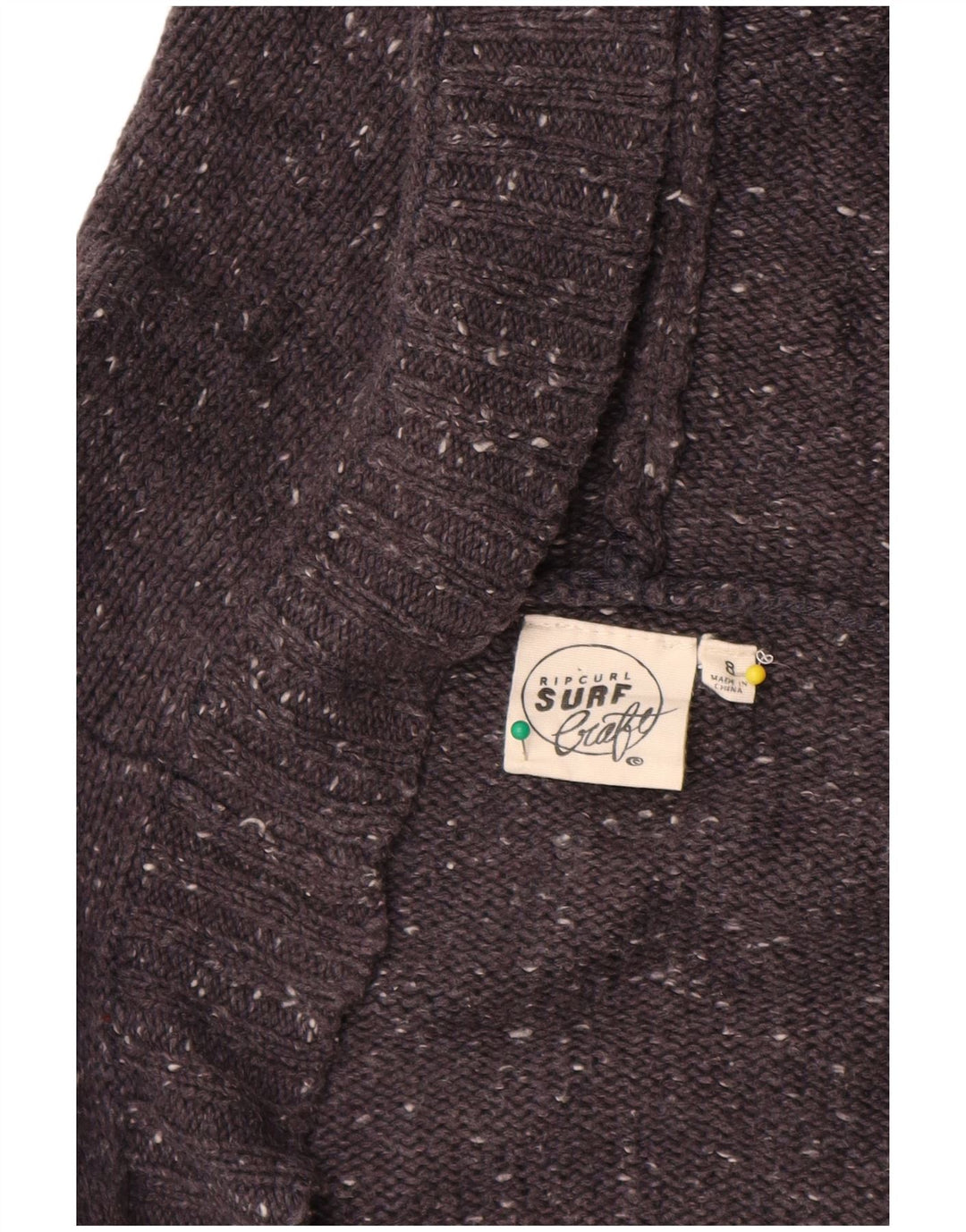 Damski sweter rozpinany Rip Curl Longline Open Cardigan UK 14 Średni szary nakrapiany
