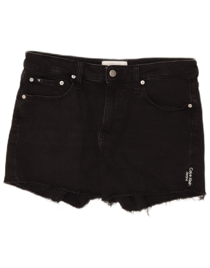 Damskie spodenki jeansowe Calvin Klein W28 Średnia czarna bawełna