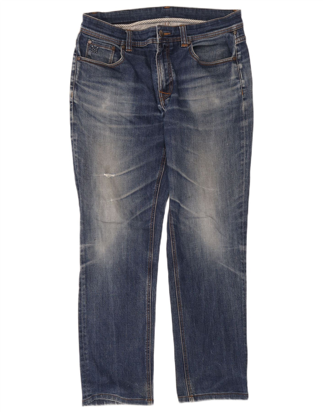 Crew Clothing Męskie proste dżinsy W34 L34 Niebieskie