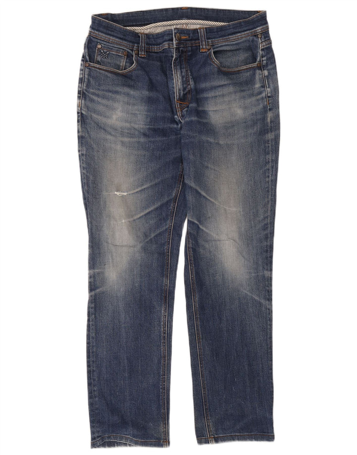 Crew Clothing Męskie proste dżinsy W34 L34 Niebieskie