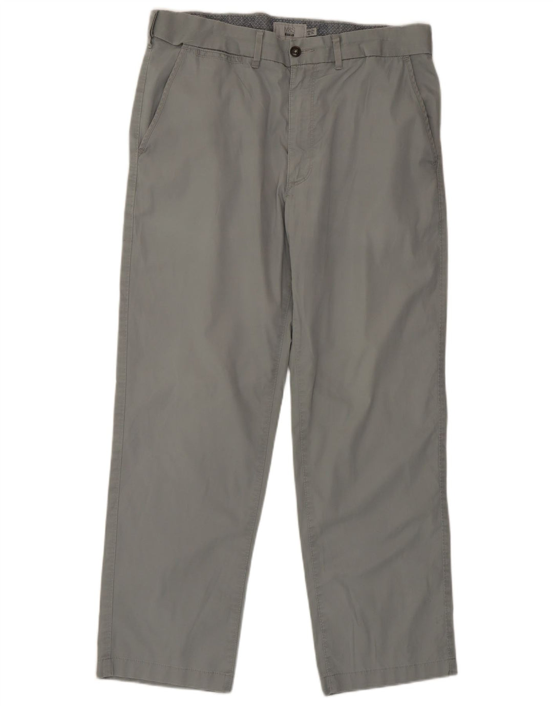 Męskie spodnie typu chino Regular Marks & Spencer W34 L29 Szara bawełna