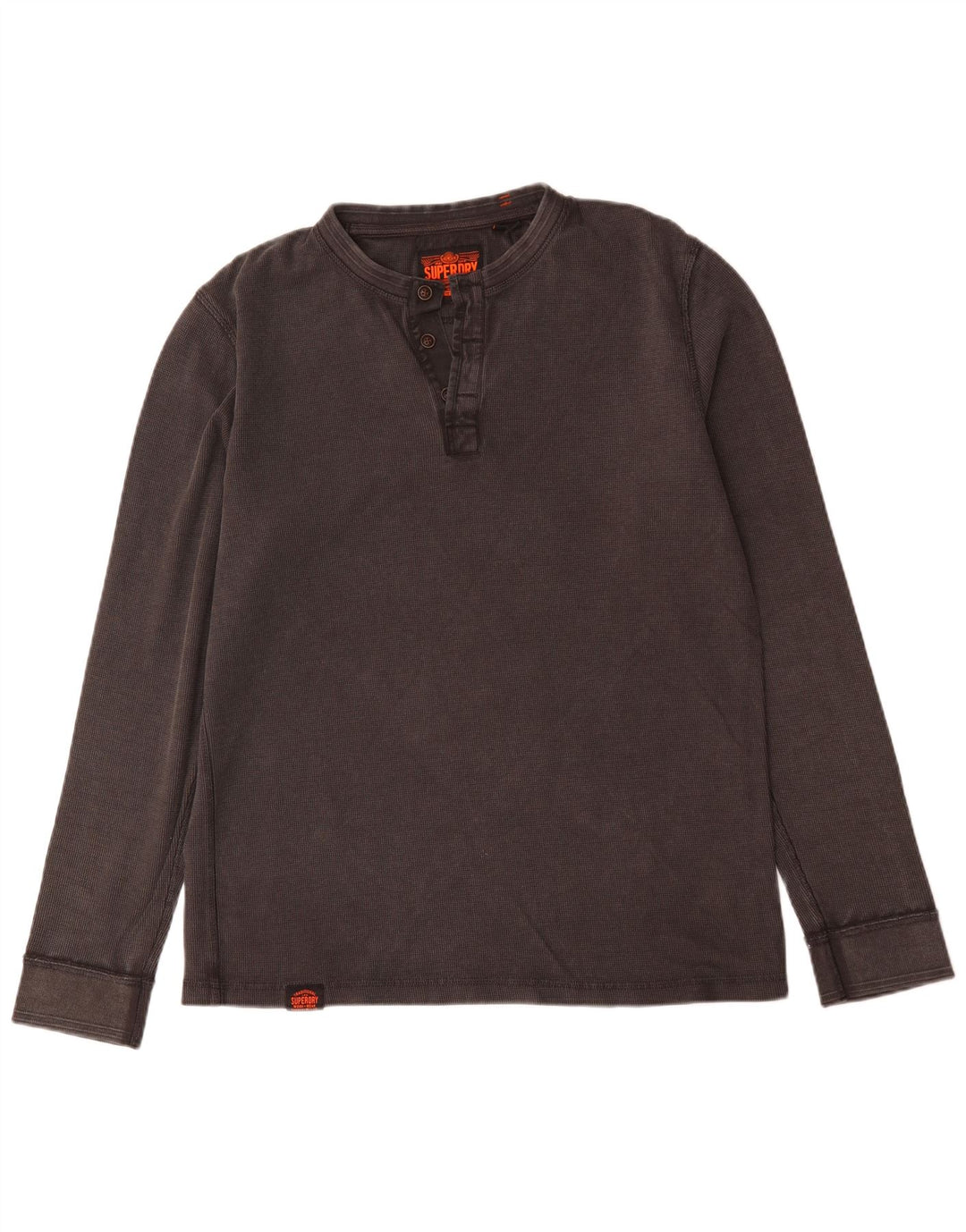 Męski top Superdry z długim rękawem, duży, szary, bawełniany