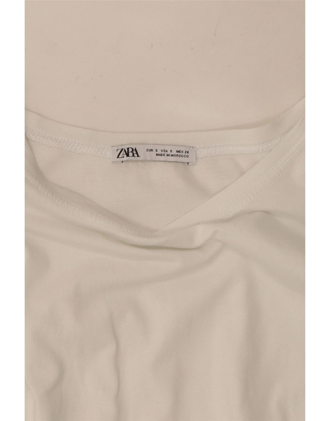 ZARA Womens Oversized Crop T-Shirt Top UK 10 Small White
