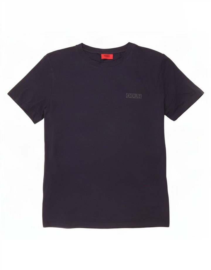 T-shirt męski Hugo Boss, średni, granatowy, bawełniany