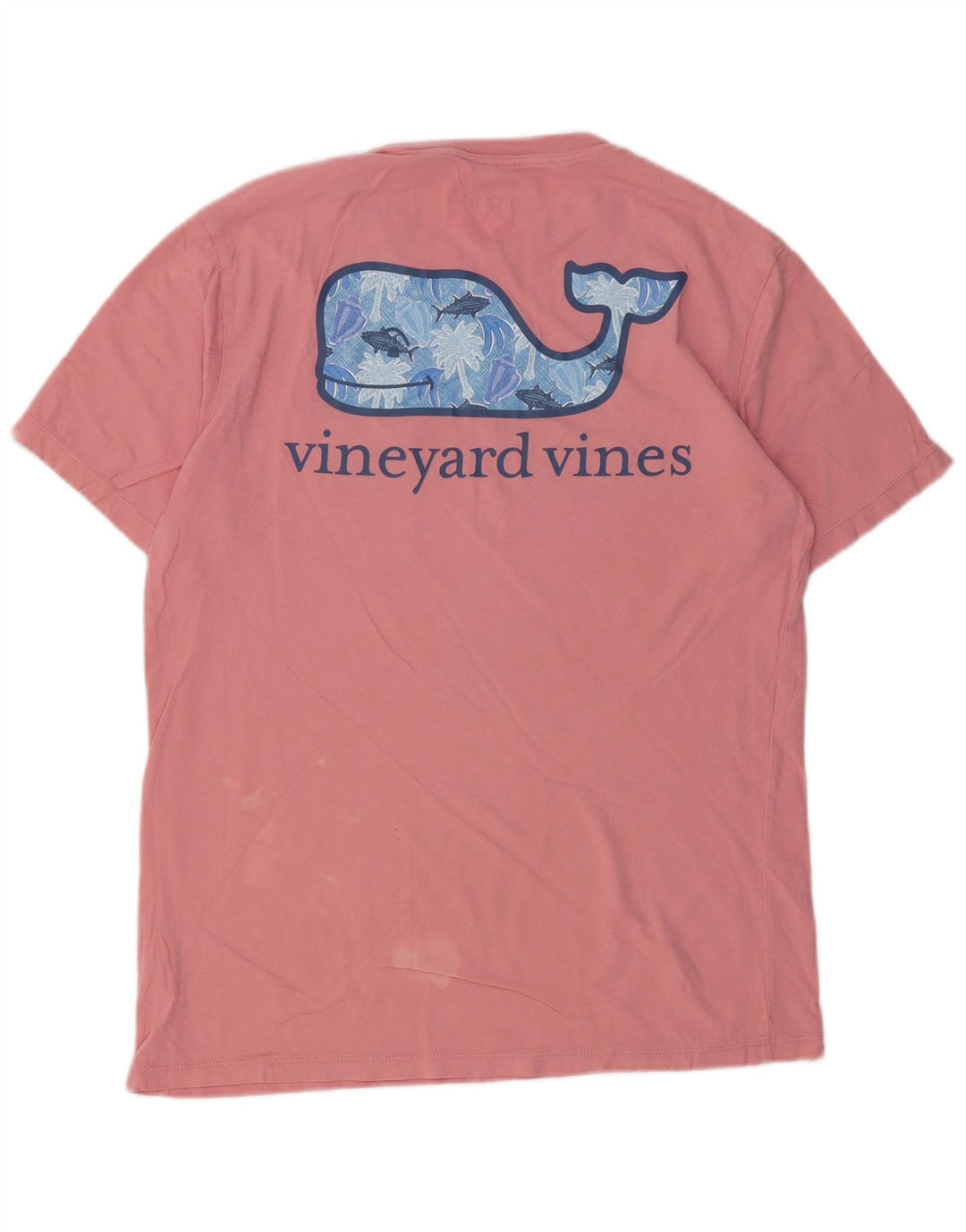 Męska koszulka z grafiką VINEYARD VINES, mała, różowa, bawełniana