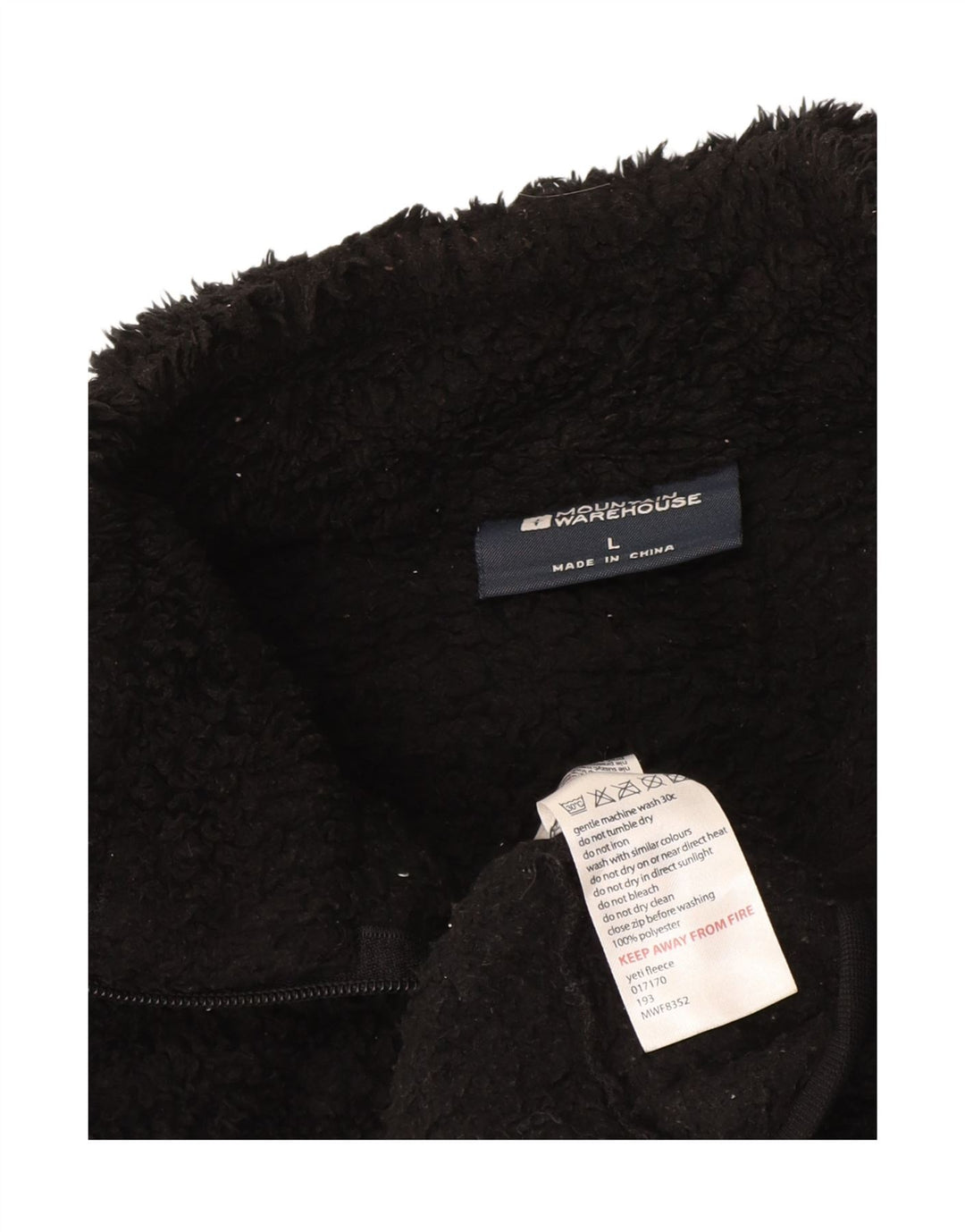 Męski sweter polarowy Mountain Warehouse z zamkiem błyskawicznym, duży, czarny poliester