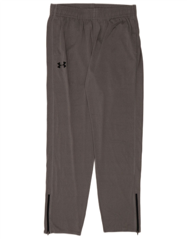 Męskie spodnie dresowe Under Armour, duże, szare, z blokami kolorów, poliestrowe