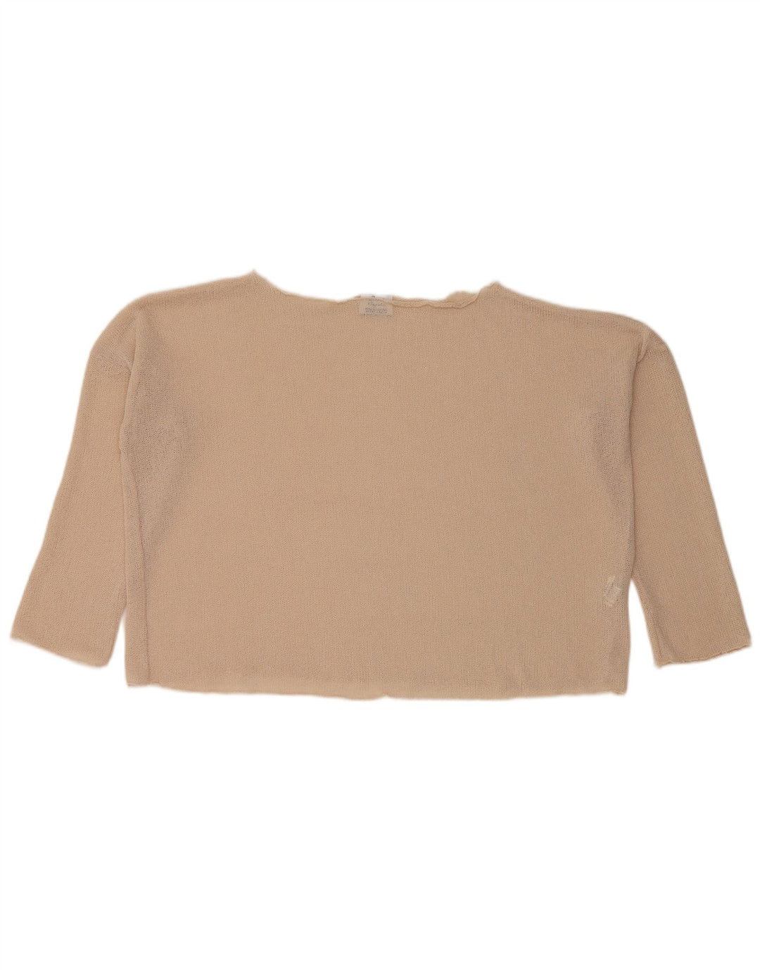 Damski krótki top Zara o kroju oversize z rękawem 3/4, UK 10, mały, beżowy poliester