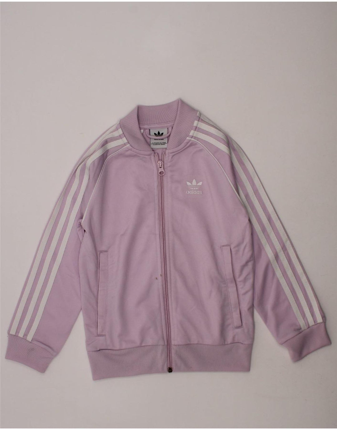ADIDAS Girls Tracksuit Top Jacket 6-7 Years Purple Polyester Vintage Adidas and Second-Hand Adidas from Messina Hembry 