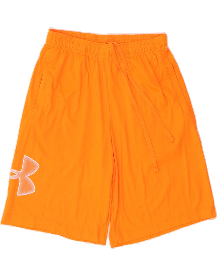 UNDER ARMOUR Mens Graphic Sport Shorts Medium Orange Polyester Vintage Under Armour and Second-Hand Under Armour from Messina Hembry 