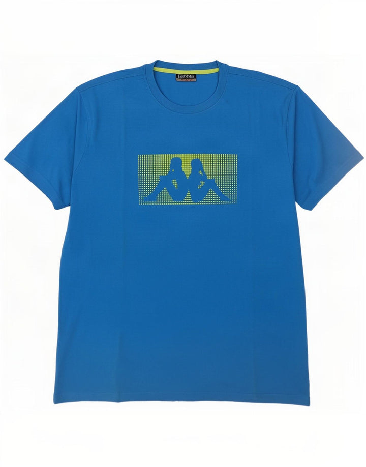 Męski T-shirt z grafiką Kappa Top 2XL, niebieska bawełna