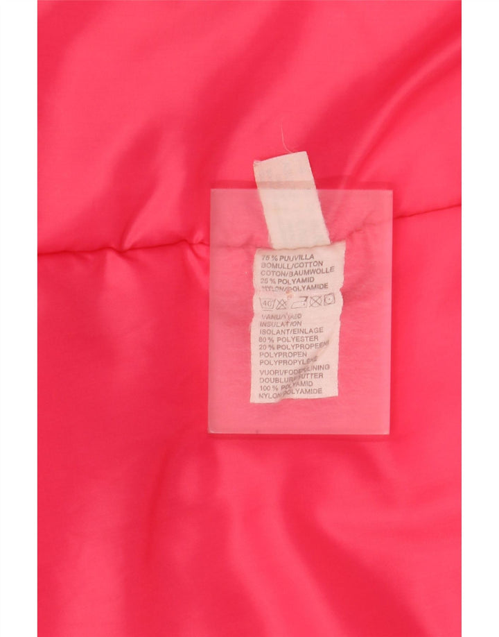 Vintage damski, oversize'owy, ocieplany płaszcz UK 8, mały, różowy, bawełniany
