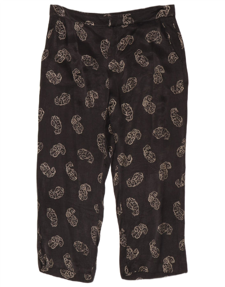 Krótkie spodnie damskie Zara, duże W30 L24, czarne paisley