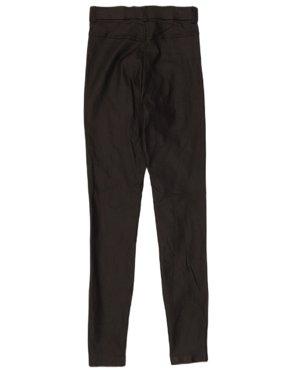 Damskie legginsy ze sztucznej skóry Zara, małe W26 L30, czarne, poliestrowe