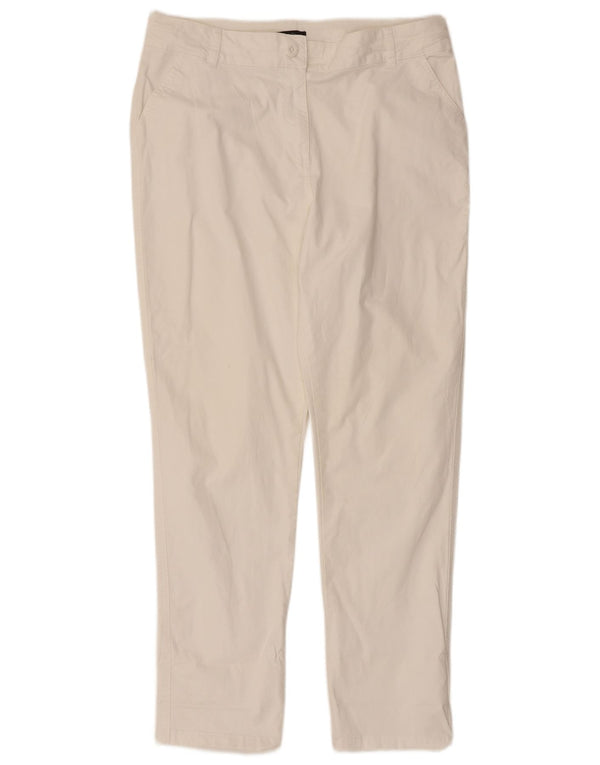 Spodnie damskie M&Co Slim Chino UK 14 Large W34 L29 Biała bawełna