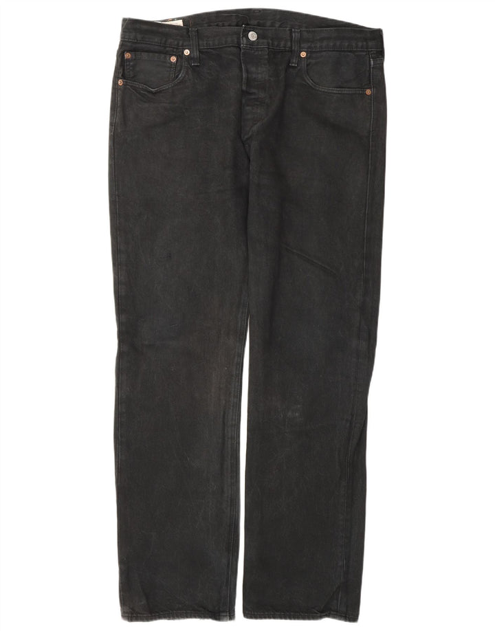 Męskie proste dżinsy Levi's W36 L32 Czarna bawełna