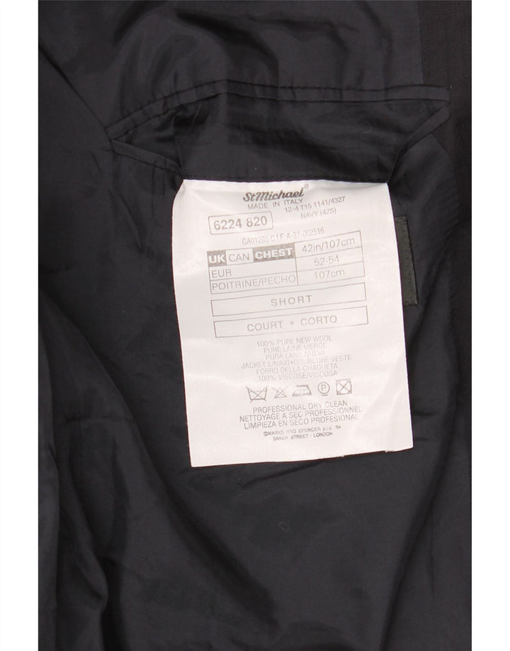 Marks & Spencer Męska marynarka zapinana na 2 guziki UK 42 XL Granatowa, nowa wełna