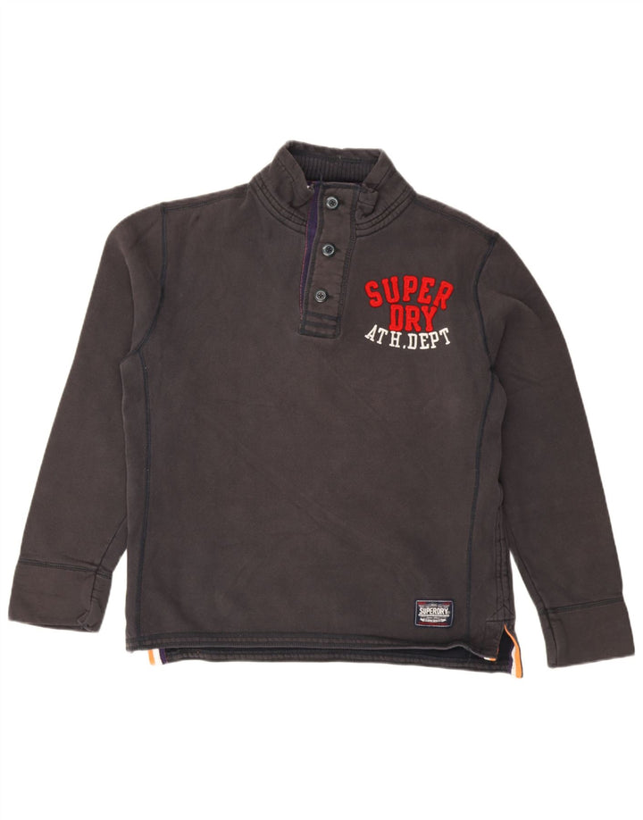 Męski sweter Superdry z grafiką i dekoltem w kształcie litery XL, czarny, bawełniany