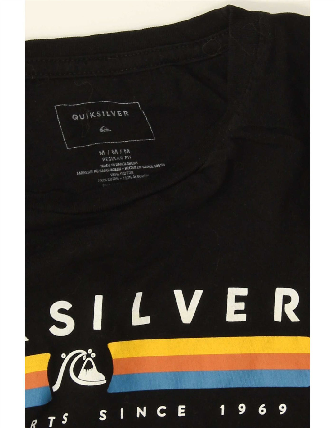 Męska koszulka z grafiką Quiksilver, średnia, czarna bawełna