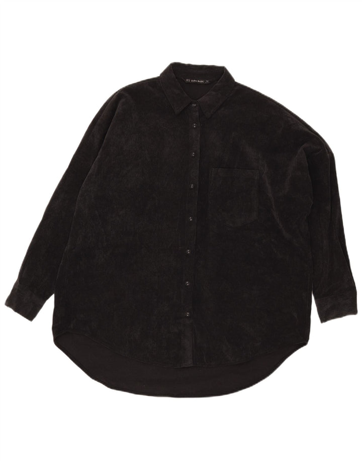 Damska koszula sztruksowa oversize Zara UK 6 XS, czarna, poliester
