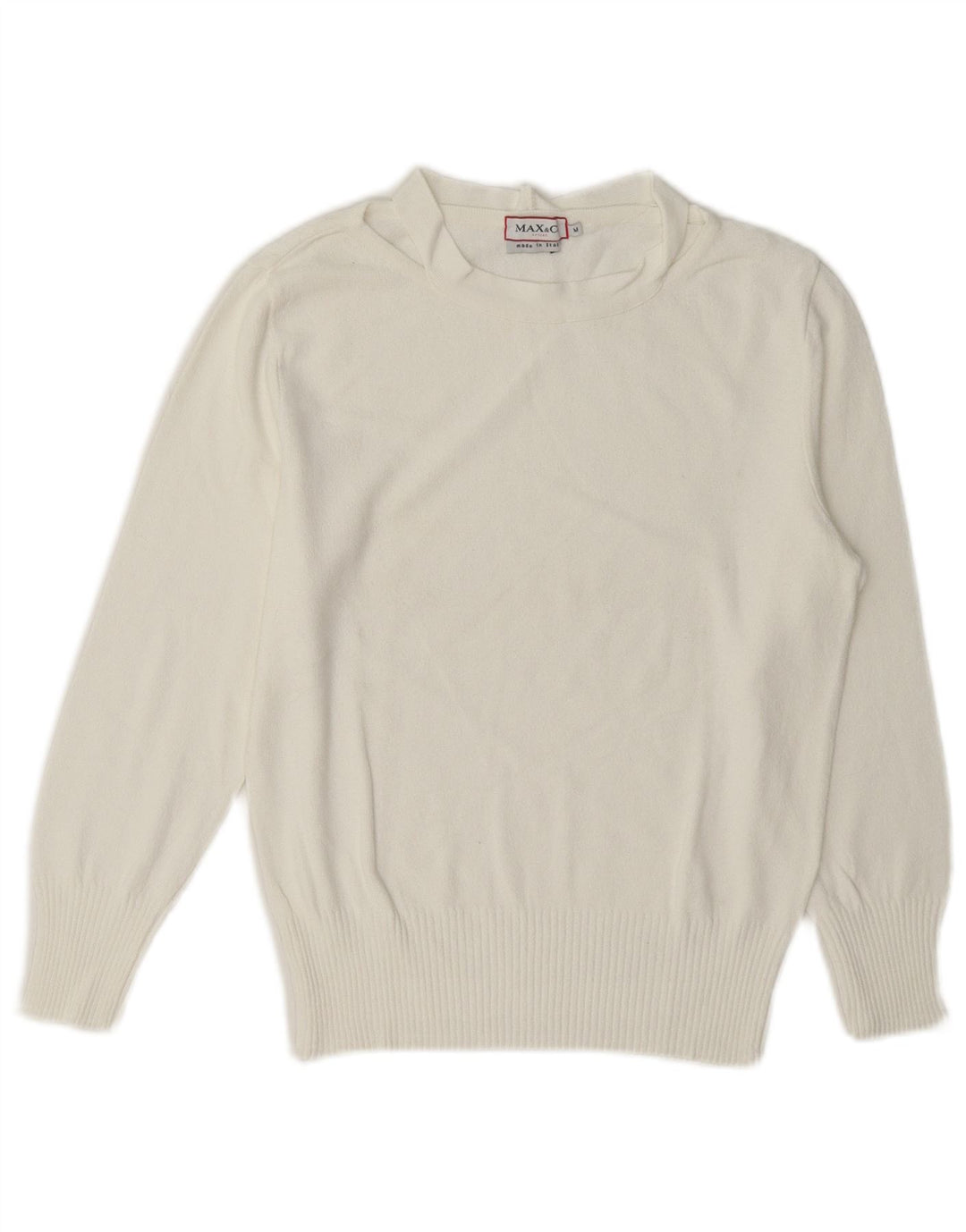 Damski sweter z dekoltem w łódkę Max & Co. UK 12, średni biały