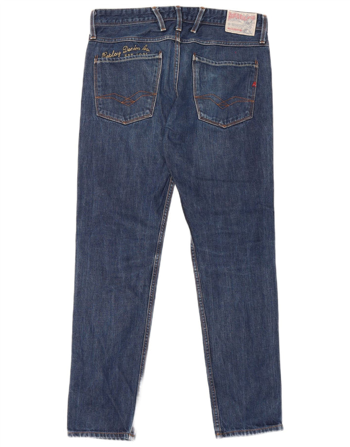 Męskie jeansy Replay W32 L32 Niebieskie bawełniane