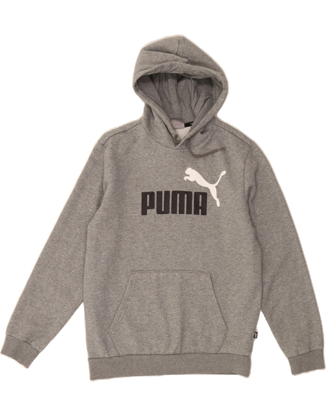 PUMA Mens Graphic Hoodie Jumper Medium Grey Cotton Vintage Puma and Second-Hand Puma from Messina Hembry 