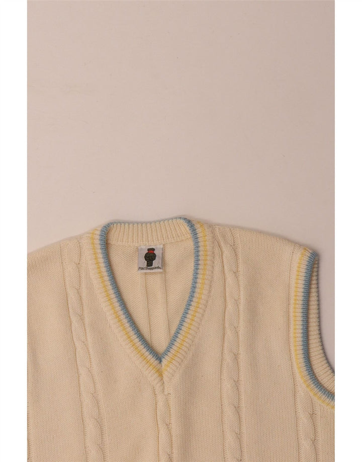 Podkoszulek męski VINTAGE z kamizelką, średni, złamany biały, poliakryl