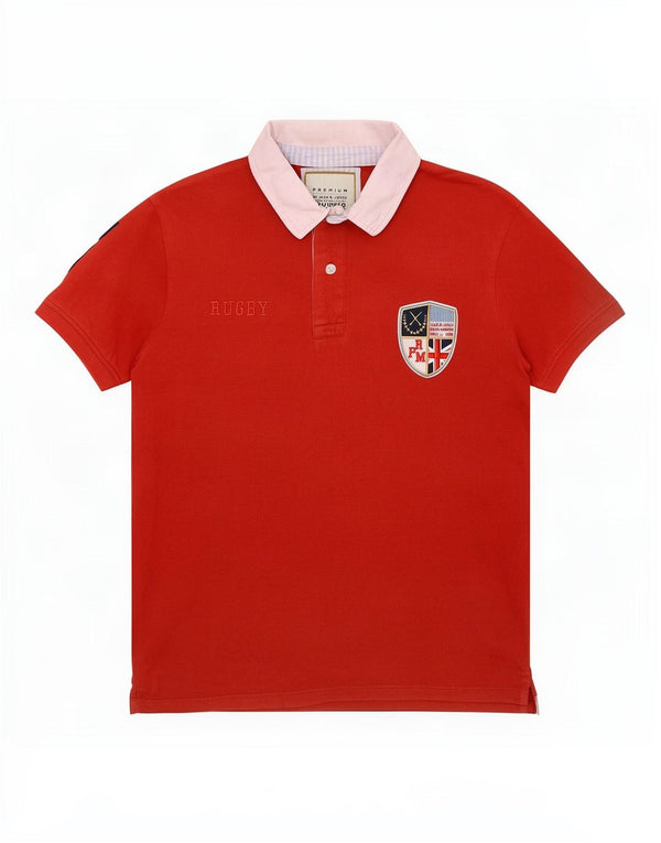Męska koszulka polo do rugby Jack & Jones z grafiką, bawełniana, w kolorze średniej pomarańczy