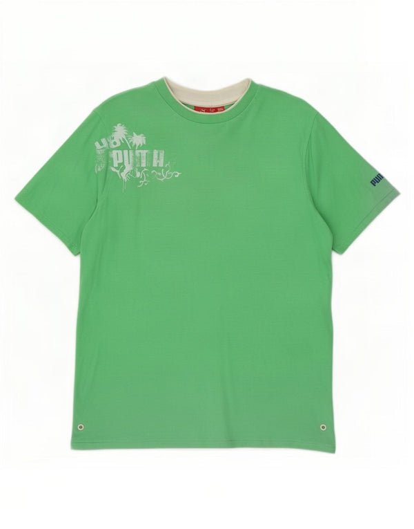 Męski T-shirt Puma z grafiką, mały, zielony