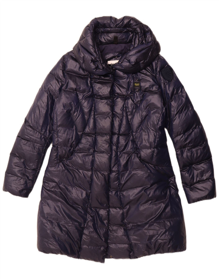 Damski płaszcz z kapturem Blauer UK 18 XL Granatowy poliester