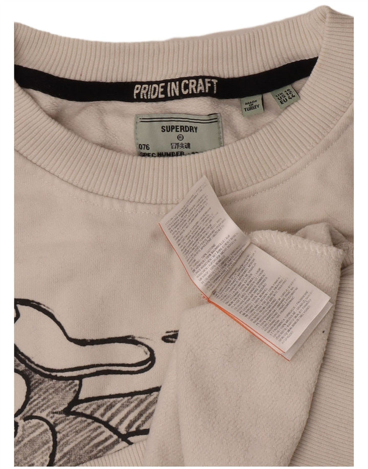 Damski sweter oversize Superdry Graphic UK 16, duży, biały