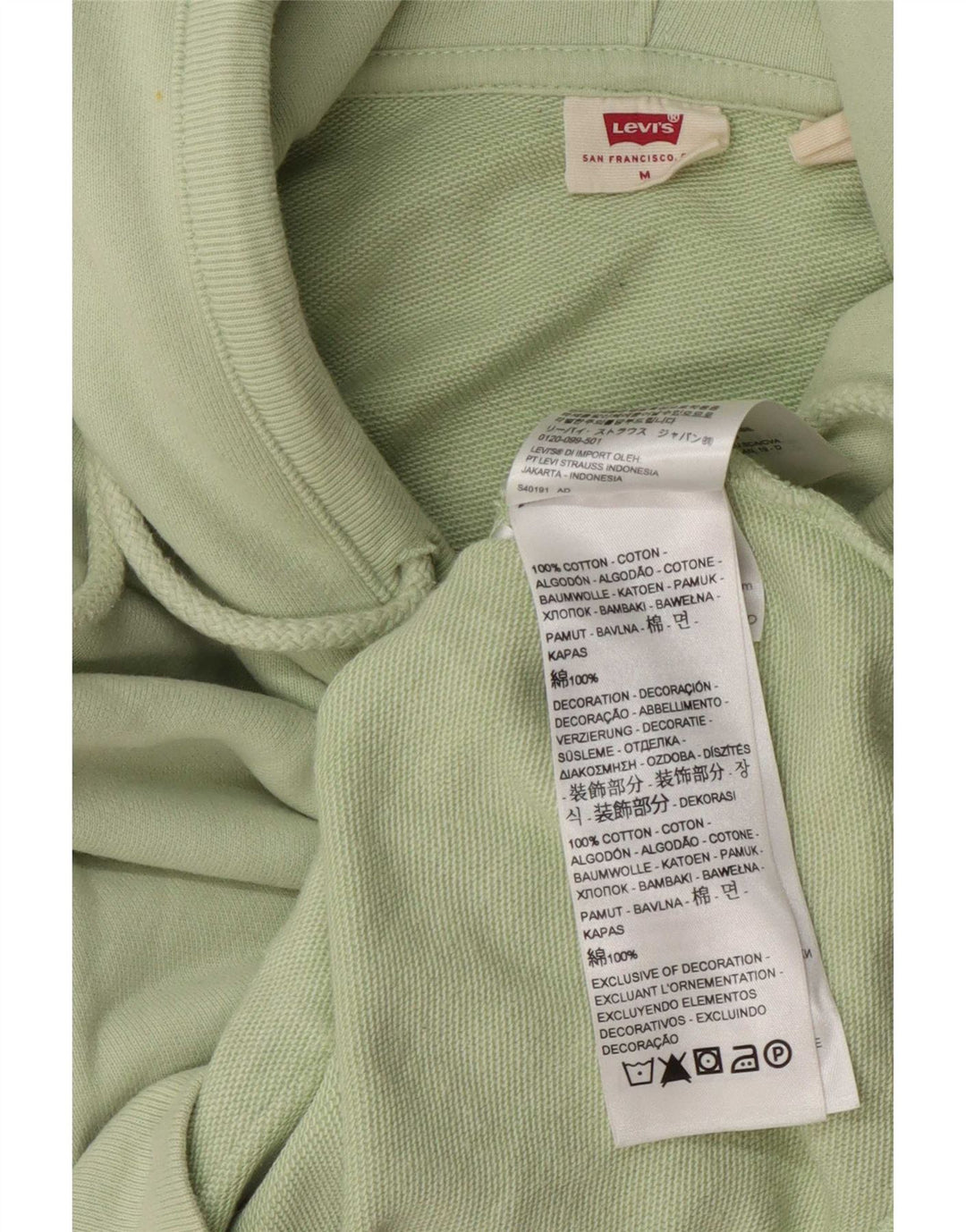 Damska bluza z kapturem Levi's UK 14, średnia, zielona bawełna