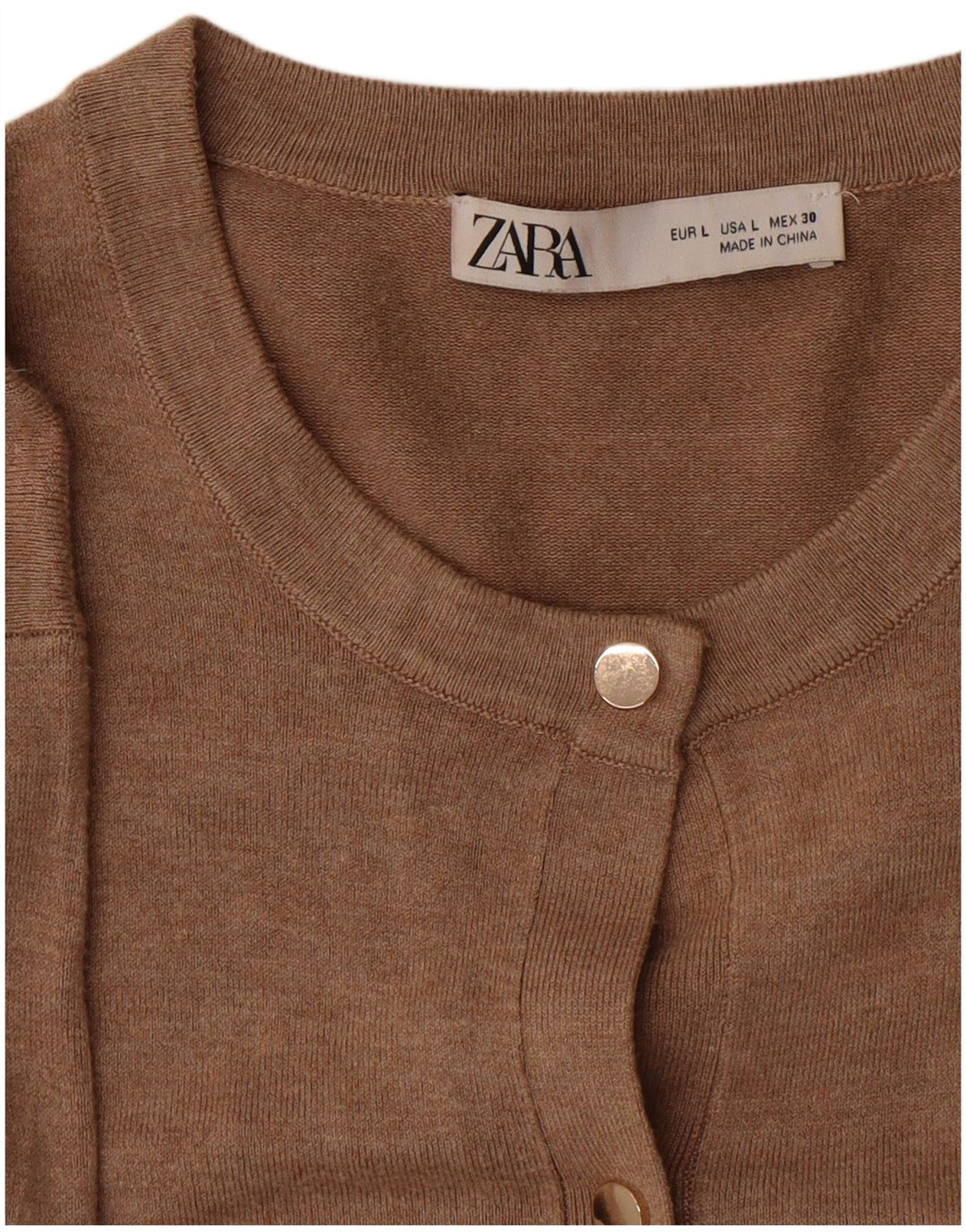 Sweter damski Zara Cardigan UK 14, duży, brązowy