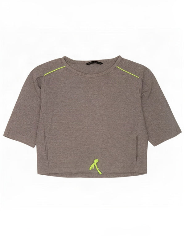 Damski sweter Zara z rękawem 3/4, UK 14, średni szary