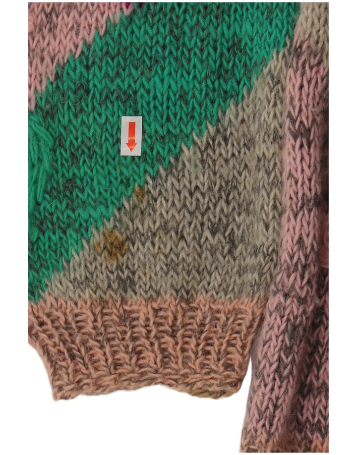 Sweter damski VINTAGE z dekoltem w łódkę UK 18 XL, wielobarwny w kwiaty