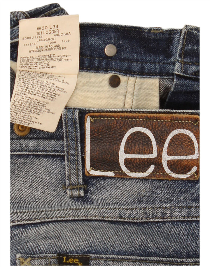 Męskie jeansy Lee 101 Logger Straight W30 L34 Niebieskie bawełniane