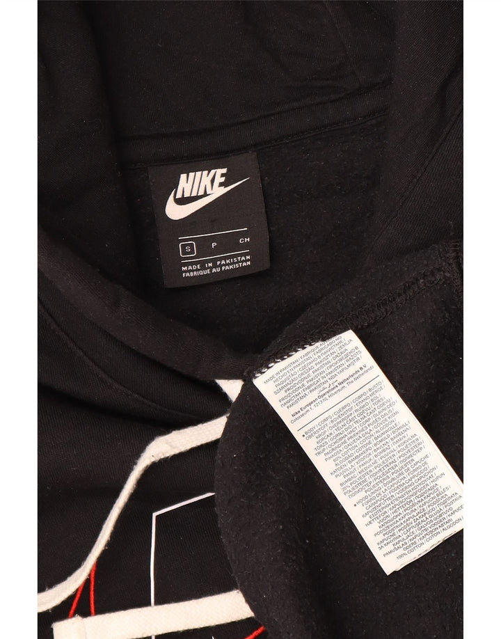 Męski sweter z kapturem Nike z grafiką, mały, czarny, bawełniany