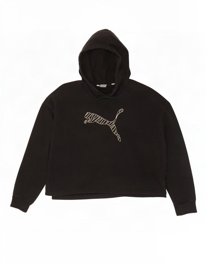 Męski sweter z kapturem Puma z grafiką, oversize UK 14, średni czarny, bawełniany