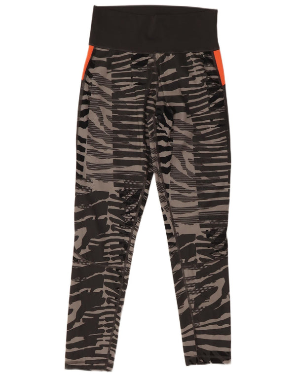 Damskie legginsy Adidas Climalite UK 12 Średni szary nadruk zwierzęcy