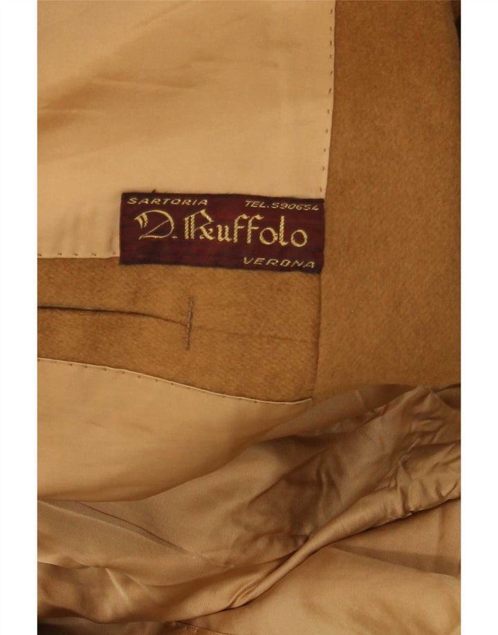Vintage męski płaszcz dwurzędowy UK 36 Small Beige