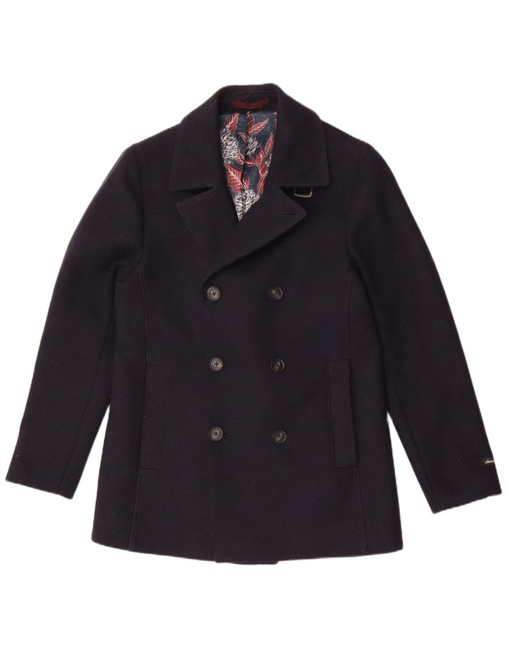 Płaszcz męski Ted Baker, rozmiar 2, mały, granatowy, wełniany