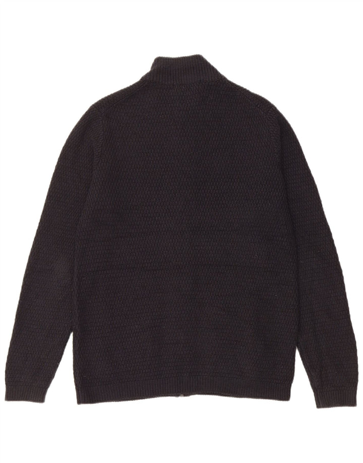 Marks & Spencer Męski sweter rozpinany, mały, granatowy, akrylowy