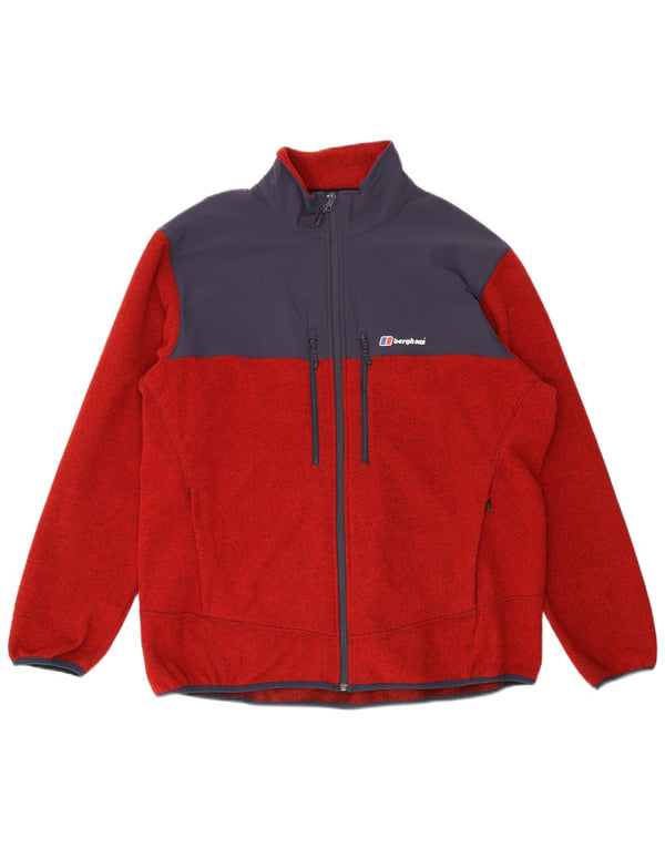 Męska kurtka polarowa Berghaus UK 44 2XL Czerwony poliester z blokami kolorów